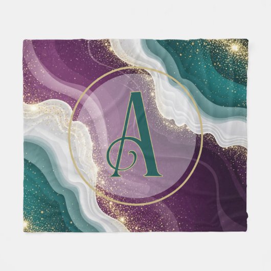 Luxury Gold Glitter Marble Pattern Fleece Deken (Voorkant (Horizontaal))