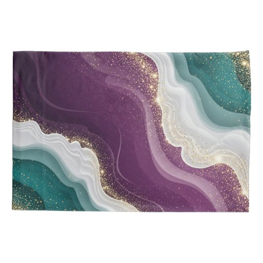 Luxury Gold Glitter Marble Pattern Kussensloop (Achterkant-Links)