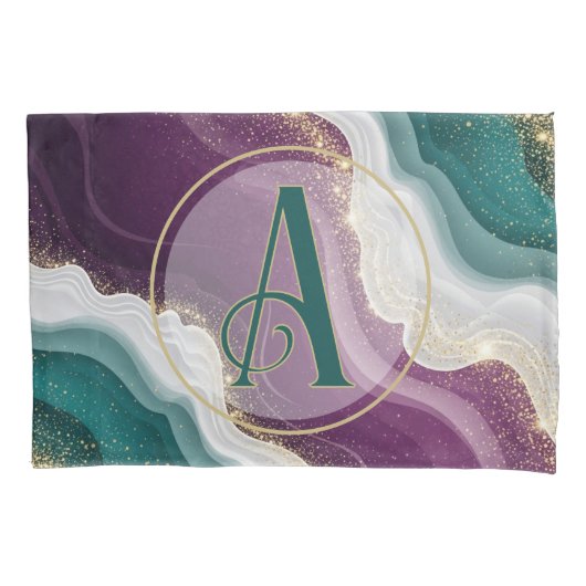 Luxury Gold Glitter Marble Pattern Kussensloop (Voorkant-Links)