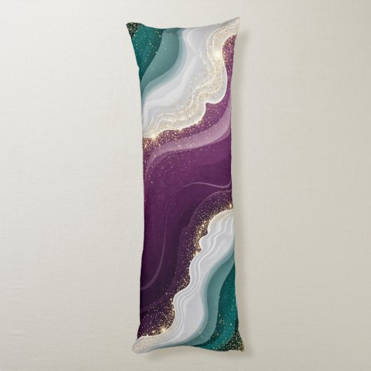 Luxury Gold Glitter Marble Pattern Lichaamskussen (Achterkant (Verticaal))