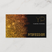 Luxury Gold Glitter met Logo en Mo Modern Visitekaartje (Voorkant)