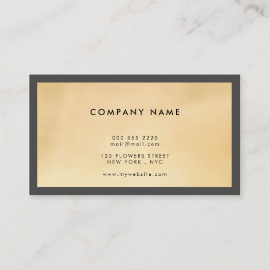 Luxury Gold Glitter Modern Elegant Visitekaartje (Achterkant)