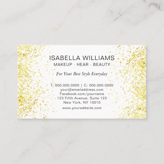 Luxury Gold Glitter Pattern Visitekaartje (Achterkant)
