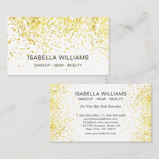 Luxury Gold Glitter Pattern Visitekaartje (Voorkant / Achterkant)
