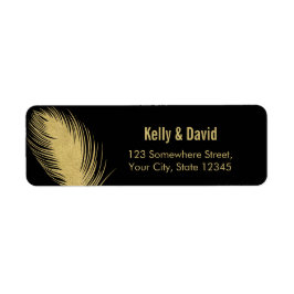 Luxury Gold Glitter Peacock Feather Modern Wedding Etiket