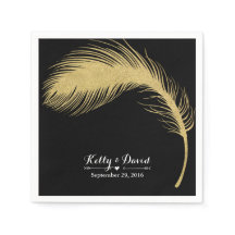Luxury Gold Glitter Peacock Feather Modern Wedding