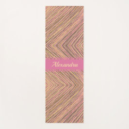 Luxury Gold Glitter Personalized Stripes Pink Yogamat