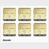 Luxury Gold Glitter-productlabels met diamanten Vierkante Sticker (Vel)