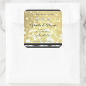 Luxury Gold Glitter-productlabels met diamanten Vierkante Sticker (Tas)