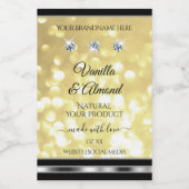 Luxury Gold Glitter-productlabels met diamanten Voedselcontainer Etiket (Enkel label)