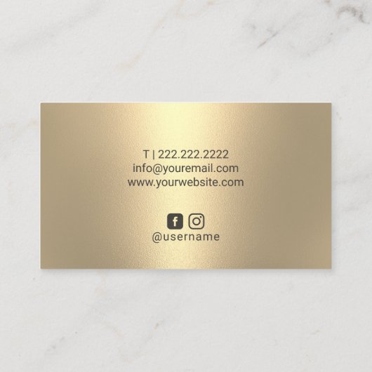 Luxury Gold Glitter-schijven Moderne Beauty Salon Visitekaartje (Achterkant)