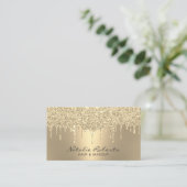 Luxury Gold Glitter-schijven Moderne Beauty Salon Visitekaartje (Staand voorkant)