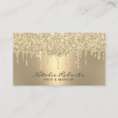 Luxury Gold Glitter-schijven Moderne Beauty Salon Visitekaartje (Voorkant)