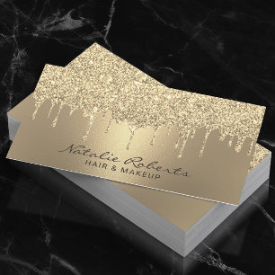 Luxury Gold Glitter-schijven Moderne Beauty Salon Visitekaartje