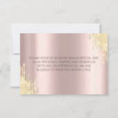 Luxury Gold Glitter-schijven Roos Gold Bedankkaart (Achterkant)