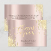 Luxury Gold Glitter-schijven Roos Gold Bedankkaart (Voorkant / Achterkant)