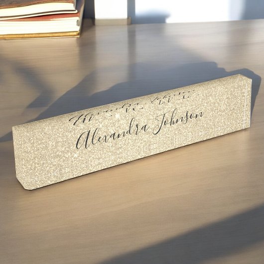 Luxury Gold Glitter Sparkle Girly Modern Naambordje