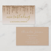 Luxury Gold Glitter Sparkle Microblading Visitekaartje (Voorkant / Achterkant)