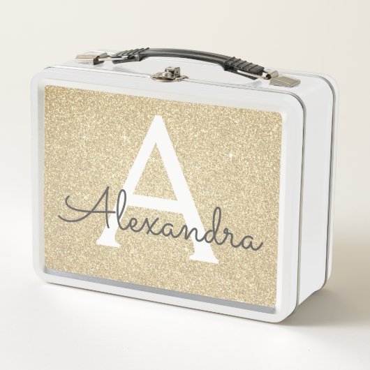 Luxury Gold Glitter & Sparkle Monogram (Voorkant)