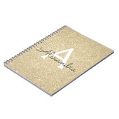 Luxury Gold Glitter Sparkle Monogram Notitieboek (Linkerzijde)
