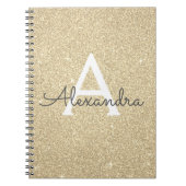 Luxury Gold Glitter Sparkle Monogram Notitieboek (Voorkant)