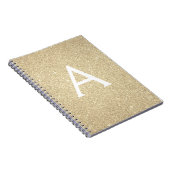 Luxury Gold Glitter Sparkle Monogram Notitieboek (Rechterzijde)