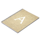 Luxury Gold Glitter Sparkle Monogram Notitieboek (Linkerzijde)