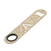 Luxury Gold Glitter & Sparkle Monogram Speed Flessenopener (Voorkant Gekanteld)