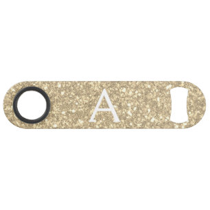 Luxury Gold Glitter & Sparkle Monogram Speed Flessenopener
