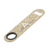 Luxury Gold Glitter & Sparkle Monogram Speed Flessenopener (Achterkant Gekanteld)