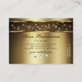 Luxury Gold Glitter Sparkle Stars Diamonds Elegant Visitekaartje (Achterkant)