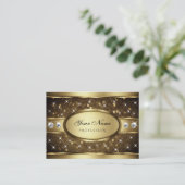 Luxury Gold Glitter Sparkle Stars Diamonds Elegant Visitekaartje (Staand voorkant)