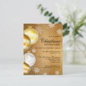 Luxury Gold Glitter - Uitnodiging voor kerstfeestd (Staand voorkant)