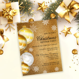 Luxury Gold Glitter - Uitnodiging voor kerstfeestd