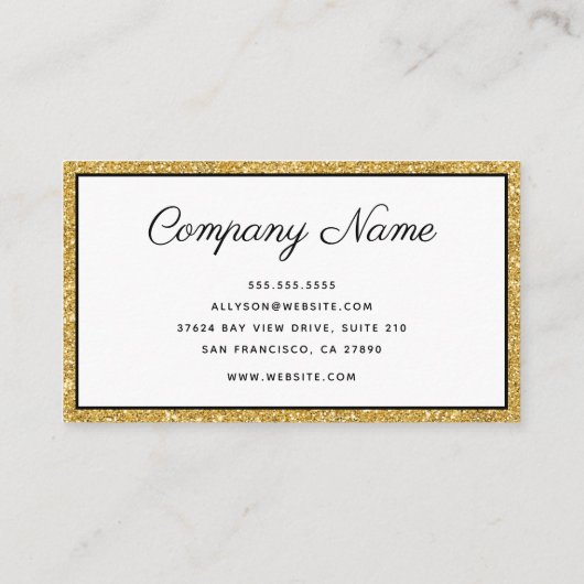Luxury Gold Glitter-Visitekaartje Visitekaartje (Achterkant)