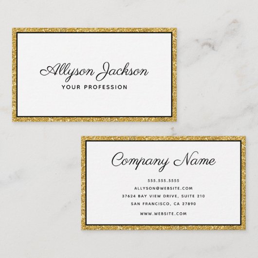 Luxury Gold Glitter-Visitekaartje Visitekaartje (Voorkant / Achterkant)