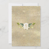 Luxury Gold Glitter White Flowers First Community Kaart (Achterkant)
