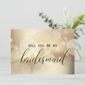 Luxury Gold Glitter zal je mijn Bridesmaid zijn Kaart (Staand voorkant)