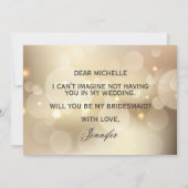 Luxury Gold Glitter zal je mijn Bridesmaid zijn Kaart (Achterkant)