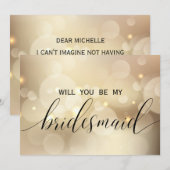 Luxury Gold Glitter zal je mijn Bridesmaid zijn Kaart (Voorkant / Achterkant)