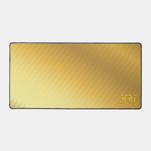 Luxury Gold Gradient Gothic Monogram Executive  Bureaumat (Voorkant)