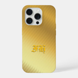 Luxury Gold Gradient Pattern Monogram Gothic Initi iPhone 15 Pro Case