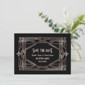 Luxury Gold Great Gatsby Art Deco 20s Wedding Save The Date (Staand voorkant)