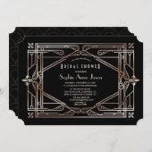 Luxury Gold Great Gatsby Art Deco Vrijgezellenfees Kaart (Voorkant / Achterkant)