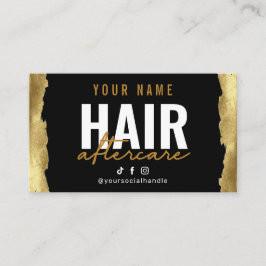 Luxury Gold Hair Aftercare Card Visitekaartje