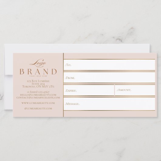 Luxury Gold Hair Studio Gift Certificate Gift Card (Achterkant)