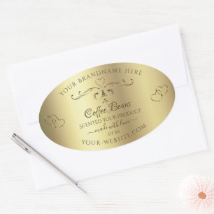 Luxury Gold hart elegante productlabels Ovale Sticker
