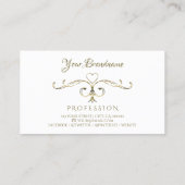 Luxury Gold hoeders Initialen op Plain White Visitekaartje (Achterkant)