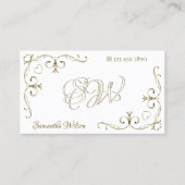 Luxury Gold hoeders Initialen op Plain White Visitekaartje (Voorkant)
