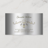 Luxury Gold  hoeken Elegant Silver Shimmery Visitekaartje (Achterkant)